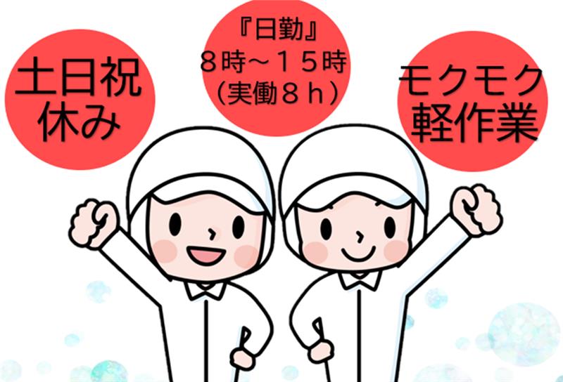 かんたん軽作業/日勤固定/土日祝休み